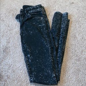 Black Acid Wash Jeans